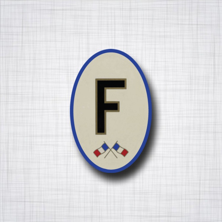 Autocollant F France, oval 115x85mm